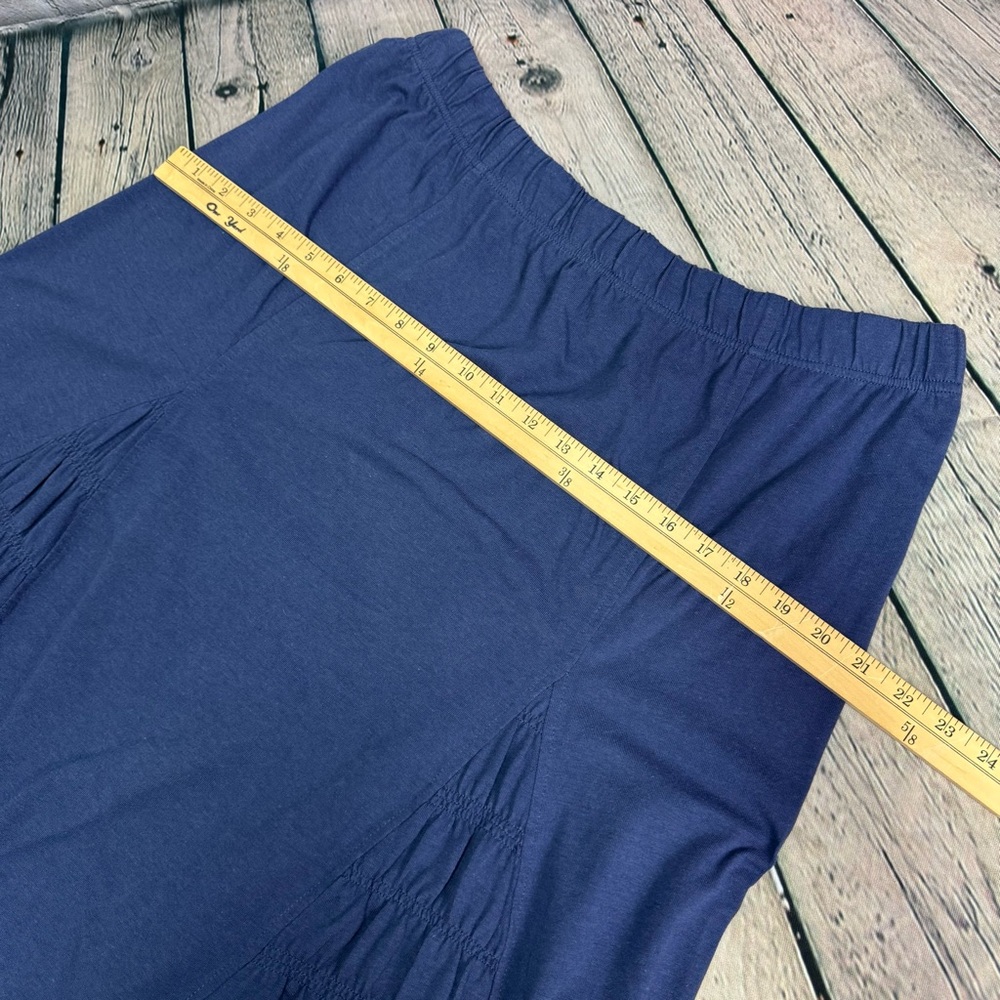 Vintage Only Necessities Women's A-Line Midi Maxi Skirt Deep Blue Pleated Sz L - Picture 7 of 7